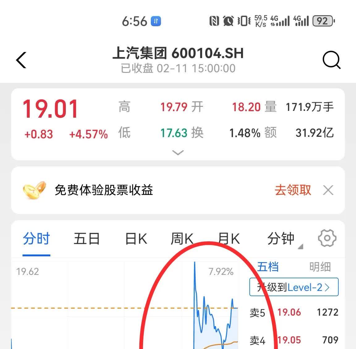 上汽集团大宗交易成交1.57亿元