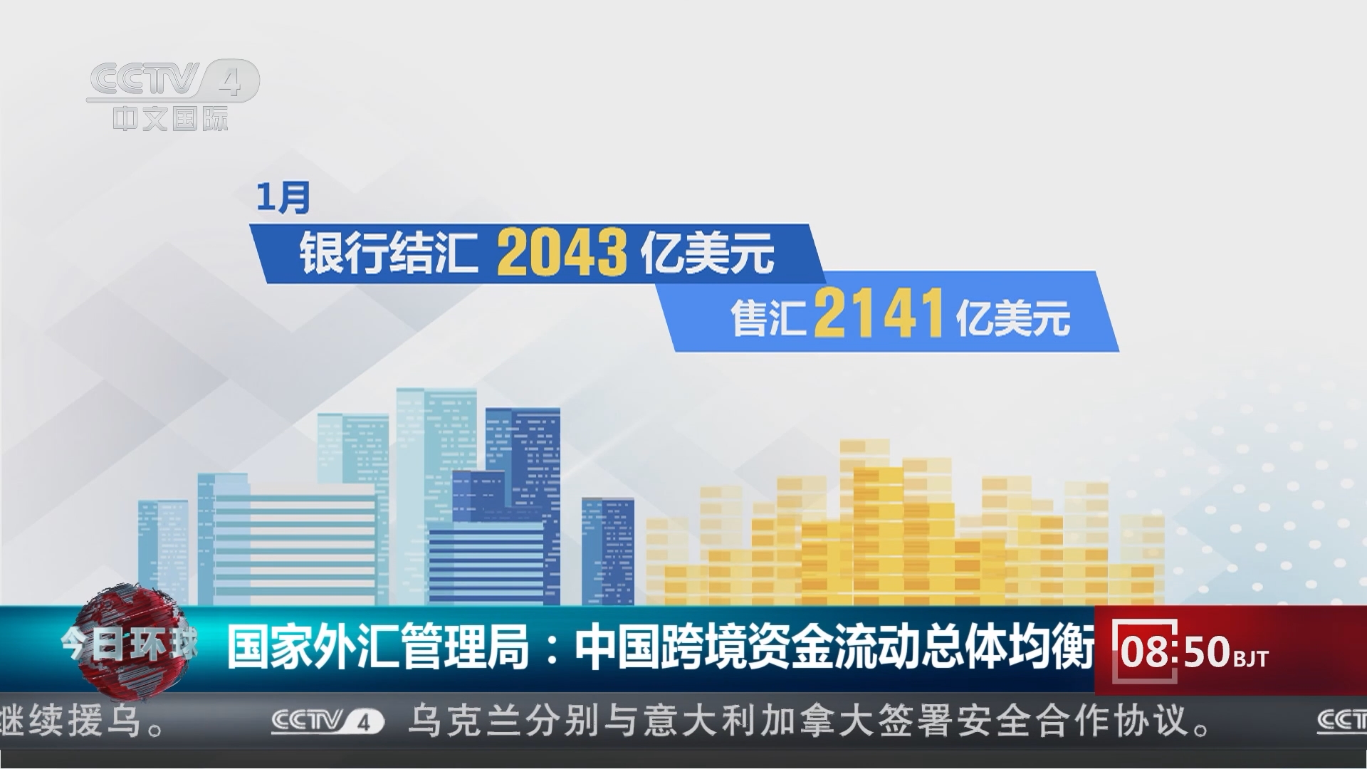 国家外汇管理局：8月银行结汇15103亿元人民币，售汇14058亿元人民币