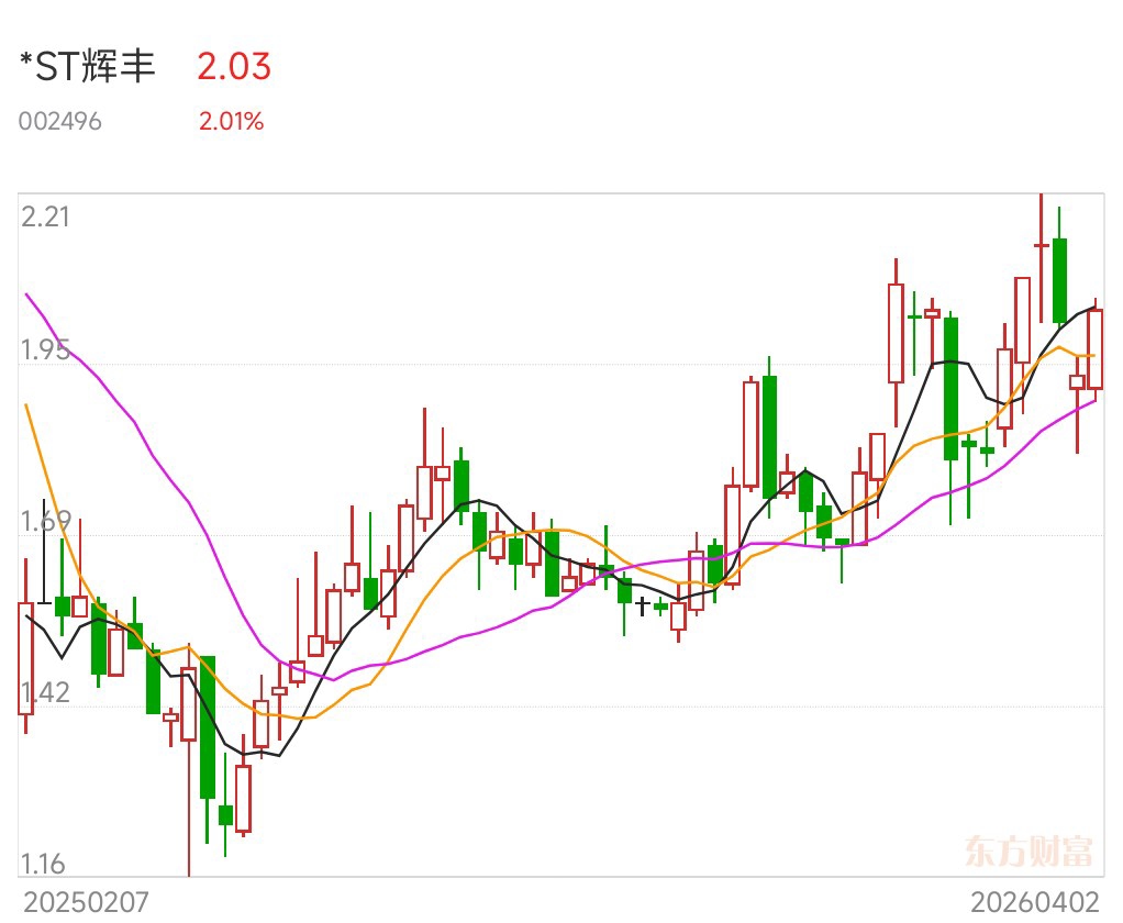 *ST辉丰（002496）2026年一季报简析：增收不增利